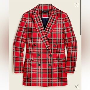 J. Crew double breasted lady blazer in good tidings plaid - size 8